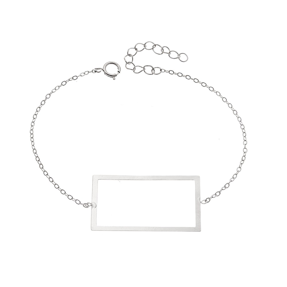 Βραχιόλι SENZA Rhodium Plated Ασήμι 925 Geometric Series Parallelogram - SSR4373SR