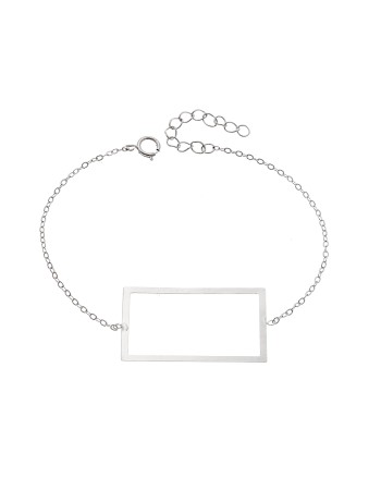 Βραχιόλι SENZA Rhodium Plated Ασήμι 925 Geometric Series Parallelogram - SSR4373SR