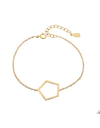 Βραχιόλι SENZA Επίχρυσο Ασήμι 925 Geometric Series Pentagon - SSR4374GD