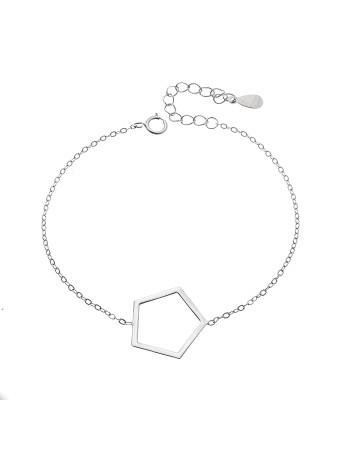 Βραχιόλι SENZA Rhodium Plated Ασήμι 925 Geometric Series Pentagon - SSR4374SR