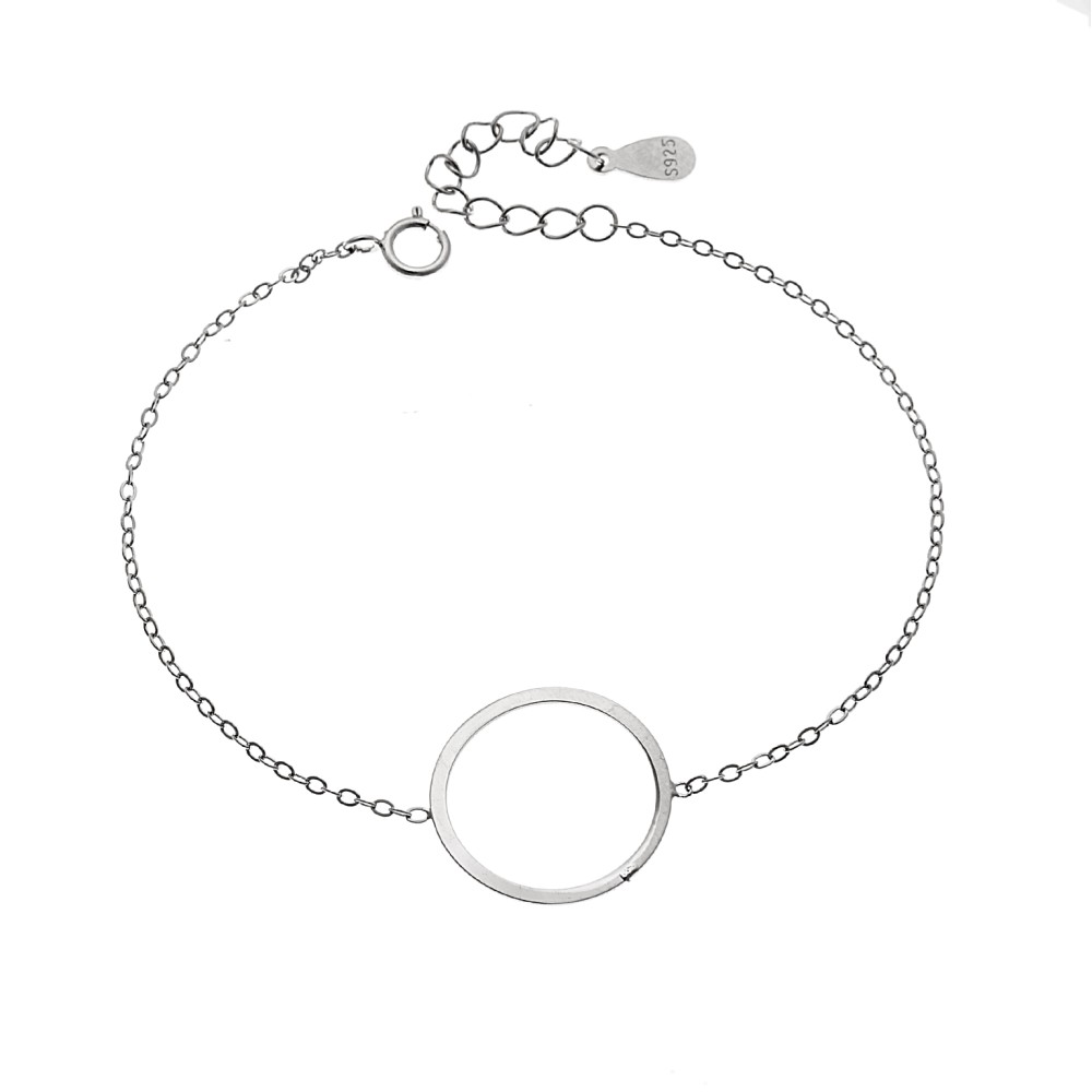 Βραχιόλι SENZA Rhodium Plated Ασήμι 925 Geometric Series Cyrcle - SSR4375SR