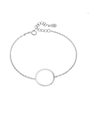 Βραχιόλι SENZA Rhodium Plated Ασήμι 925 Geometric Series Cyrcle - SSR4375SR