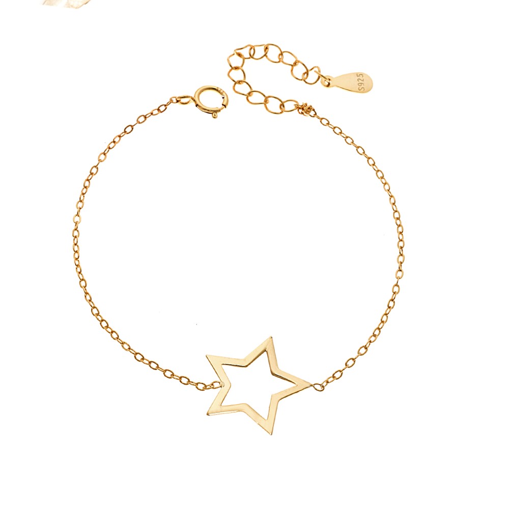Βραχιόλι SENZA Επίχρυσο Ασήμι 925 Geometric Series Star - SSR4376GD