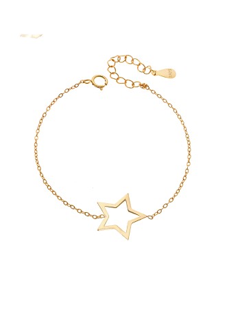 Βραχιόλι SENZA Επίχρυσο Ασήμι 925 Geometric Series Star - SSR4376GD