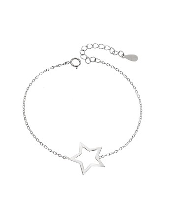 Βραχιόλι SENZA Rhodium Plated Ασήμι 925 Geometric Series Star - SSR4376SR