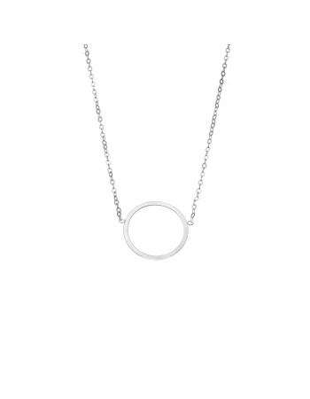 Κολιέ SENZA Rhodium Plated Ασήμι 925 Geometric Series Cyrcle - SSR4377SR