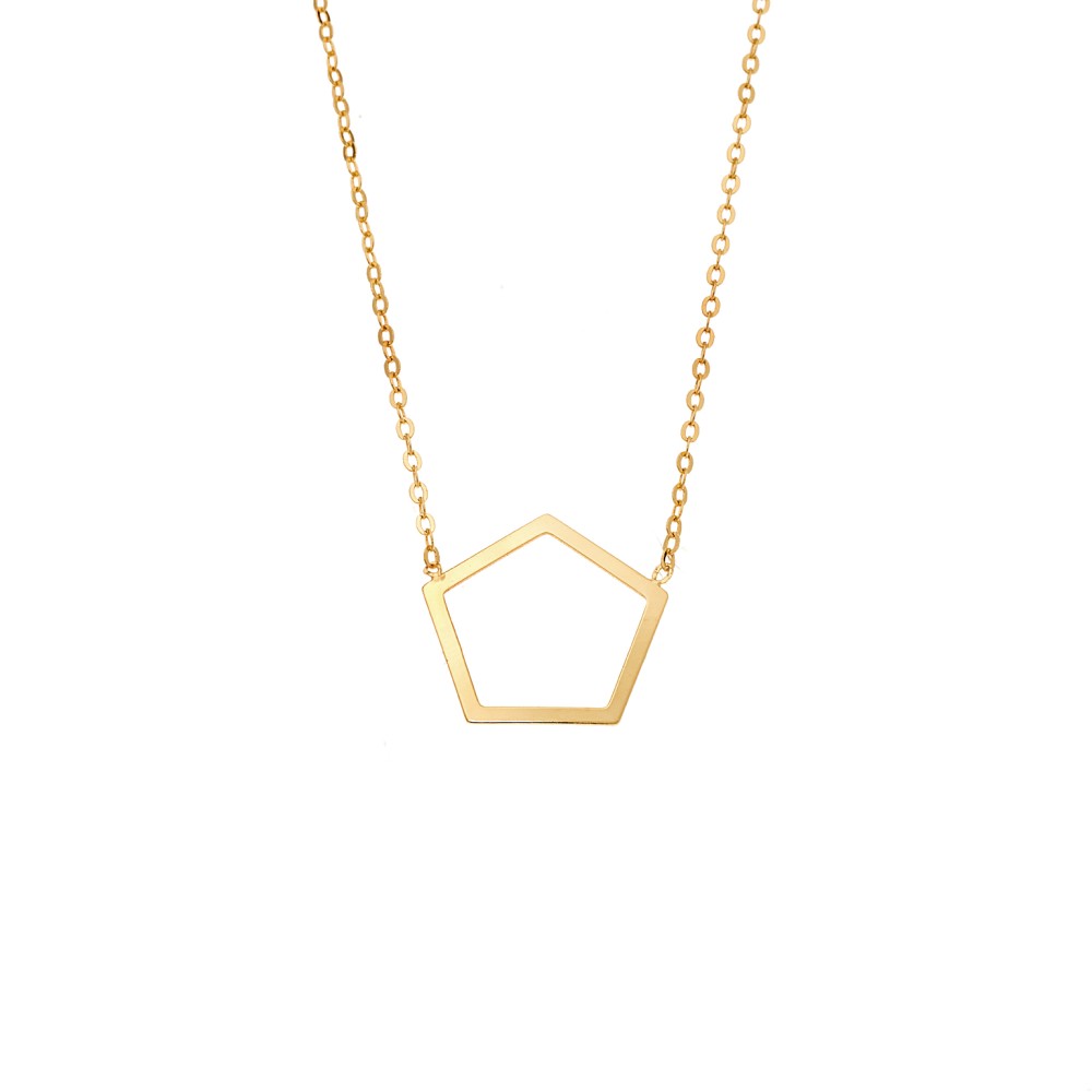 Κολιέ SENZA Επίχρυσο Ασήμι 925 Geometric Series Pentagon - SSR4378GD