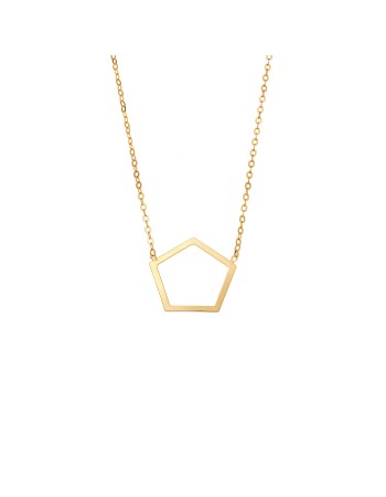 Κολιέ SENZA Επίχρυσο Ασήμι 925 Geometric Series Pentagon - SSR4378GD