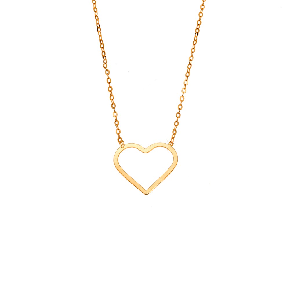 Κολιέ SENZA Επίχρυσο Ασήμι 925 Geometric Series Heart - SSR4379GD
