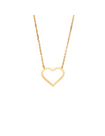 Κολιέ SENZA Επίχρυσο Ασήμι 925 Geometric Series Heart - SSR4379GD