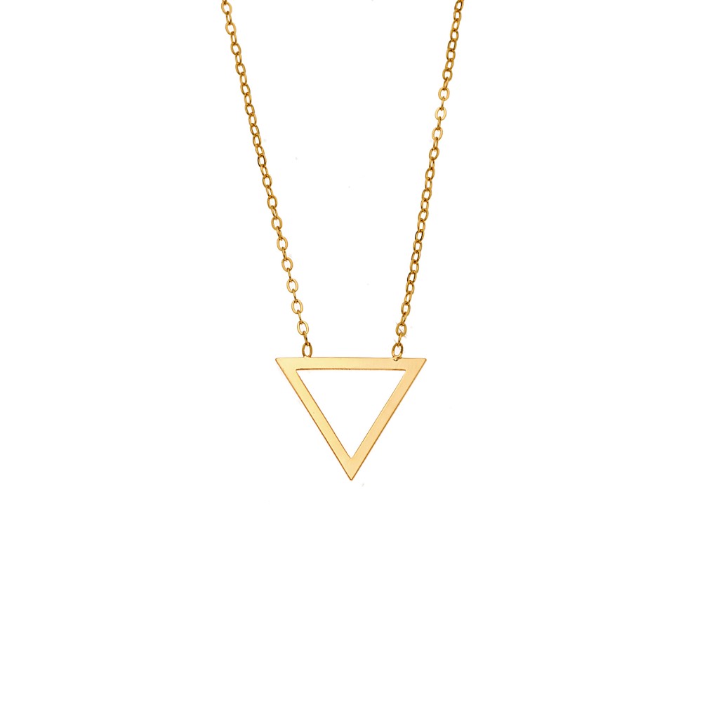 Κολιέ SENZA Επίχρυσο Ασήμι 925 Geometric Series Triangle - SSR4380GD