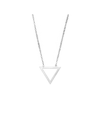 Κολιέ SENZA Rhodium Plated Ασήμι 925 Geometric Series Triangle - SSR4380SR