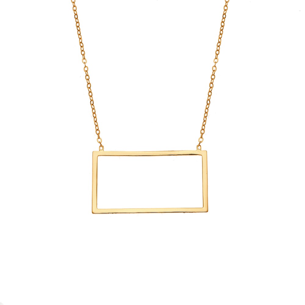 Κολιέ SENZA Επίχρυσο Ασήμι 925 Geometric Series Parallelogram - SSR4381GD