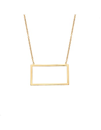 Κολιέ SENZA Επίχρυσο Ασήμι 925 Geometric Series Parallelogram - SSR4381GD