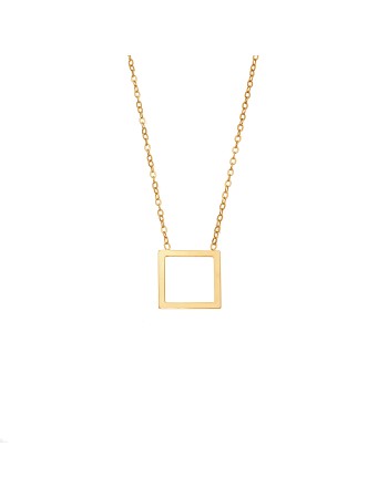 Κολιέ SENZA Επίχρυσο Ασήμι 925 Geometric Series Square - SSR4382GD
