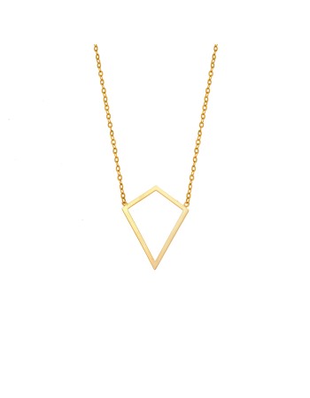 Κολιέ SENZA Επίχρυσο Ασήμι 925 Geometric Series Diamond - SSR4383GD