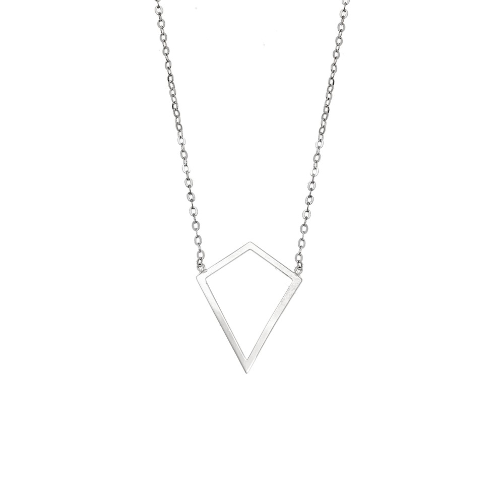Κολιέ SENZA Rhodium Plated Ασήμι 925 Geometric Series Diamond - SSR4383SR