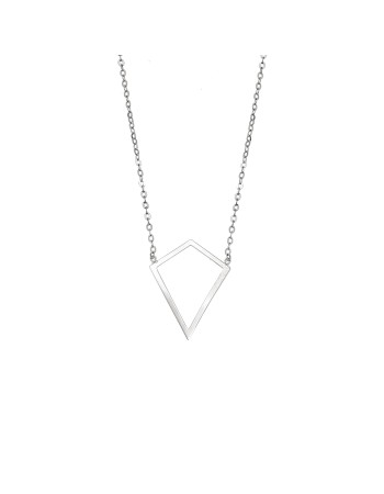 Κολιέ SENZA Rhodium Plated Ασήμι 925 Geometric Series Diamond - SSR4383SR