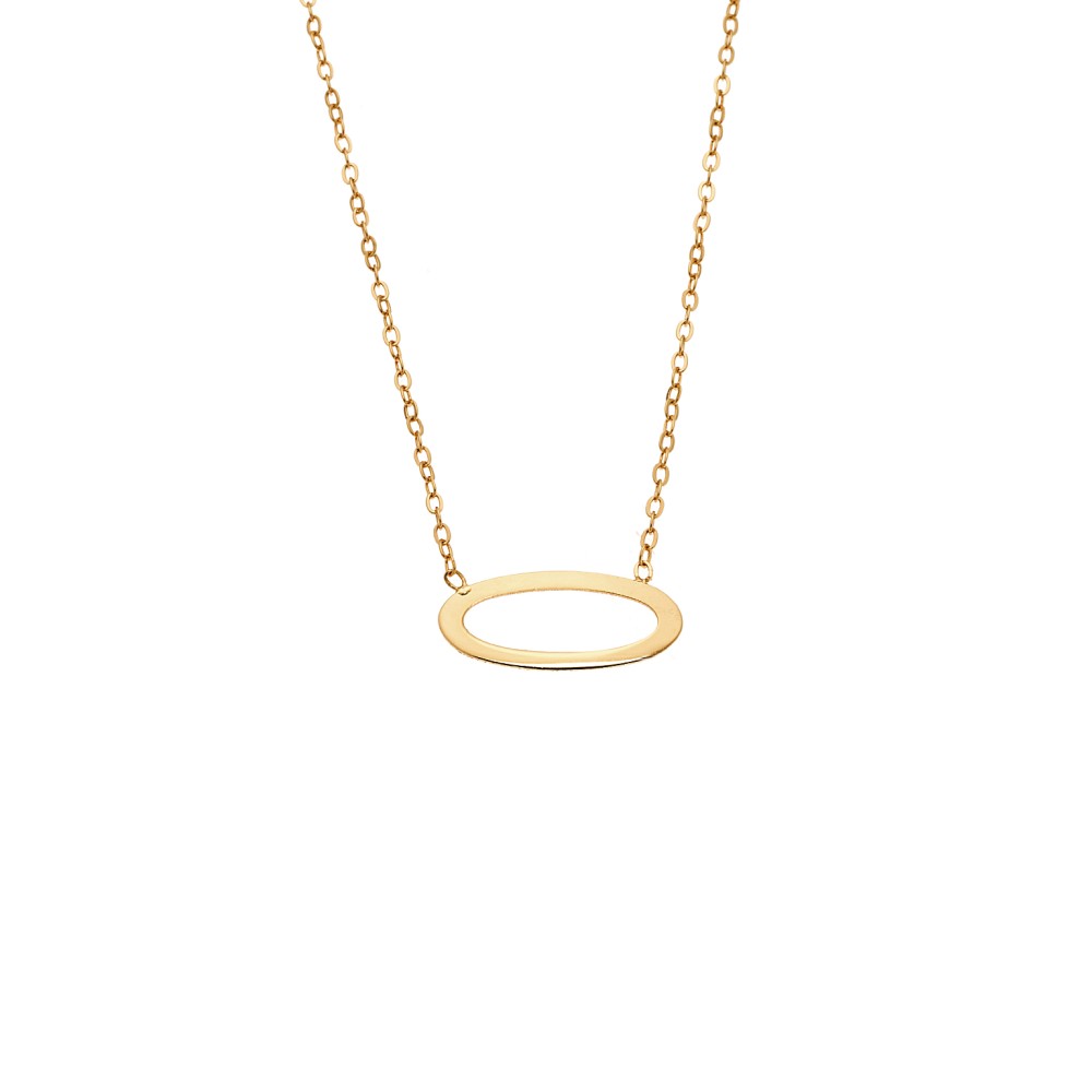 Κολιέ SENZA Επίχρυσο Ασήμι 925 Geometric Series Oval - SSR4384GD