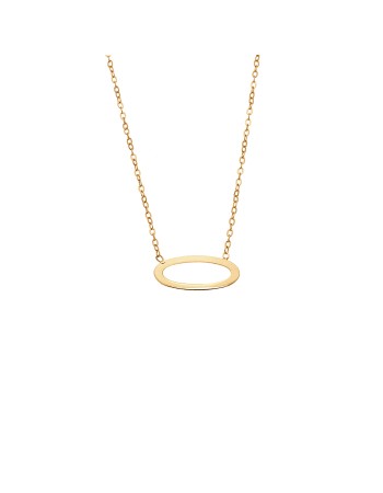 Κολιέ SENZA Επίχρυσο Ασήμι 925 Geometric Series Oval - SSR4384GD