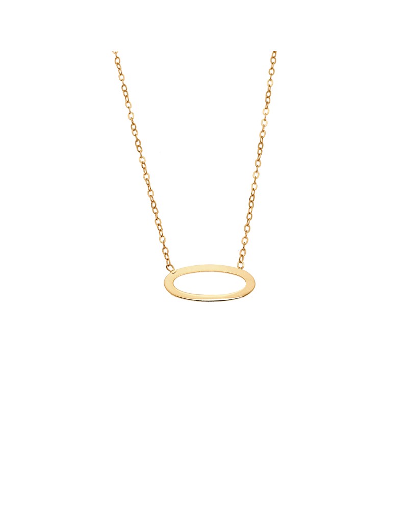 Κολιέ SENZA Επίχρυσο Ασήμι 925 Geometric Series Oval - SSR4384GD