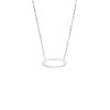 Κολιέ SENZA Rhodium Plated Ασήμι 925 Geometric Series Oval - SSR4384SR
