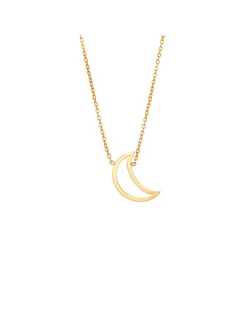 Κολιέ SENZA Επίχρυσο Ασήμι 925 Geometric Series Half Moon - SSR4386GD