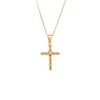 Κολιέ SENZA Gold Plated Ασήμι 925 Σταυρός με Ζιργκόν - SSR4398GD