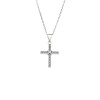 Κολιέ SENZA Rhodium Plated Ασήμι 925 Σταυρός με Ζιργκόν - SSR4413SR