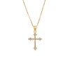 Κολιέ SENZA Gold Plated Ασήμι 925 Σταυρός με Ζιργκόν - SSR4418GD