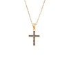 Κολιέ SENZA Gold Plated Ασήμι 925 Σταυρός με Ζιργκόν - SSR4419GBL