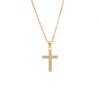 Κολιέ SENZA Gold Plated Ασήμι 925 Σταυρός με Ζιργκόν - SSR4419GD