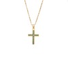 Κολιέ SENZA Gold Plated Ασήμι 925 Σταυρός με Ζιργκόν - SSR4419GGN