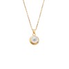 Κολιέ SENZA Gold Plated Ασήμι 925 Πέρλα με Ζιργκόν - SSR4422GD
