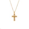 Κολιέ SENZA Gold Plated Ασήμι 925 Σταυρός με Ζιργκόν - SSR4426GD