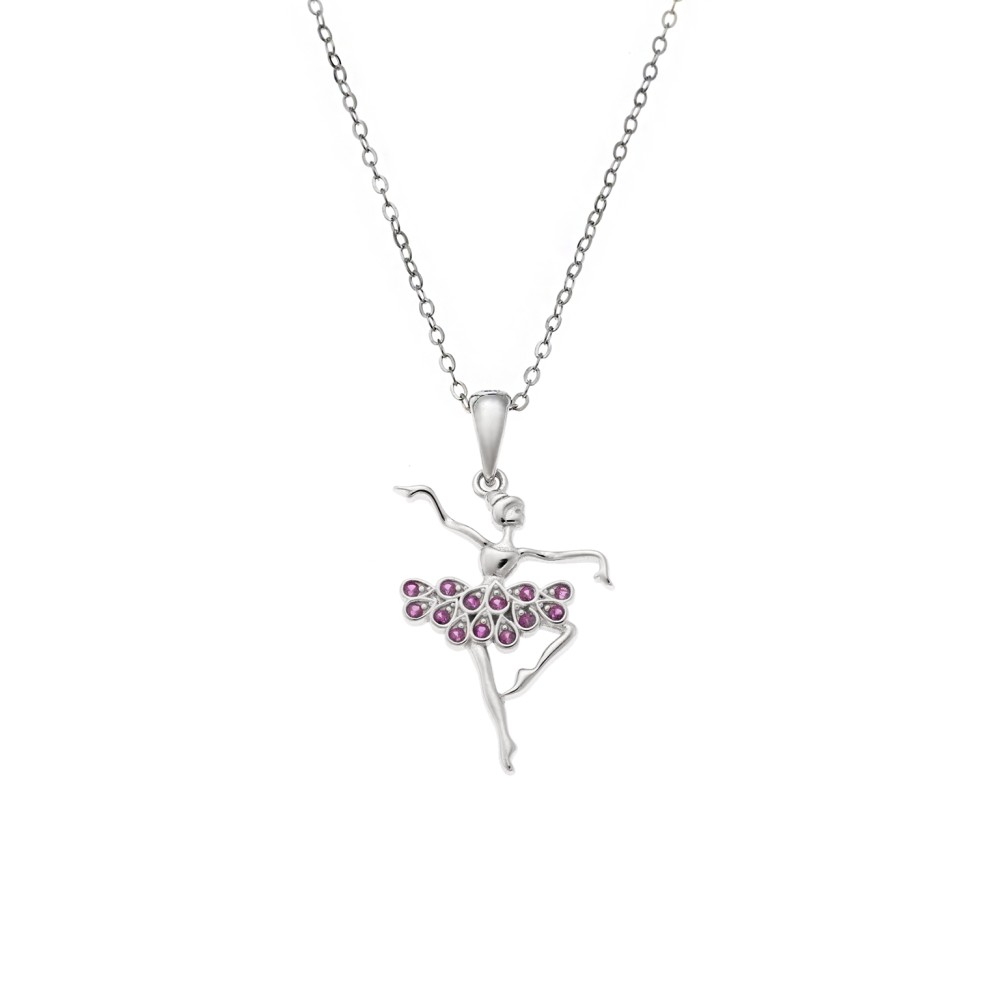 Κολιέ SENZA Rhodium Plated Ασήμι 925 Χορεύτρια με Ζιργκόν - SSR4428SR