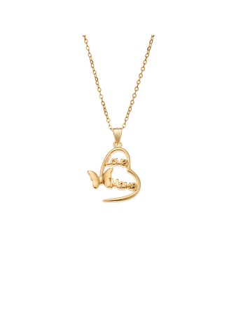 Κολιέ SENZA Gold Plated Ασήμι 925 Καρδιά Love - SSR4443GD