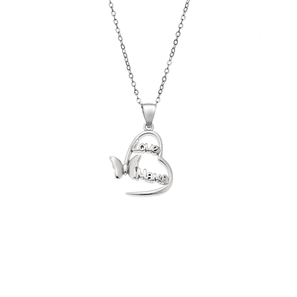 Κολιέ SENZA Rhodium Plated Ασήμι 925 Καρδιά Love - SSR4443SR