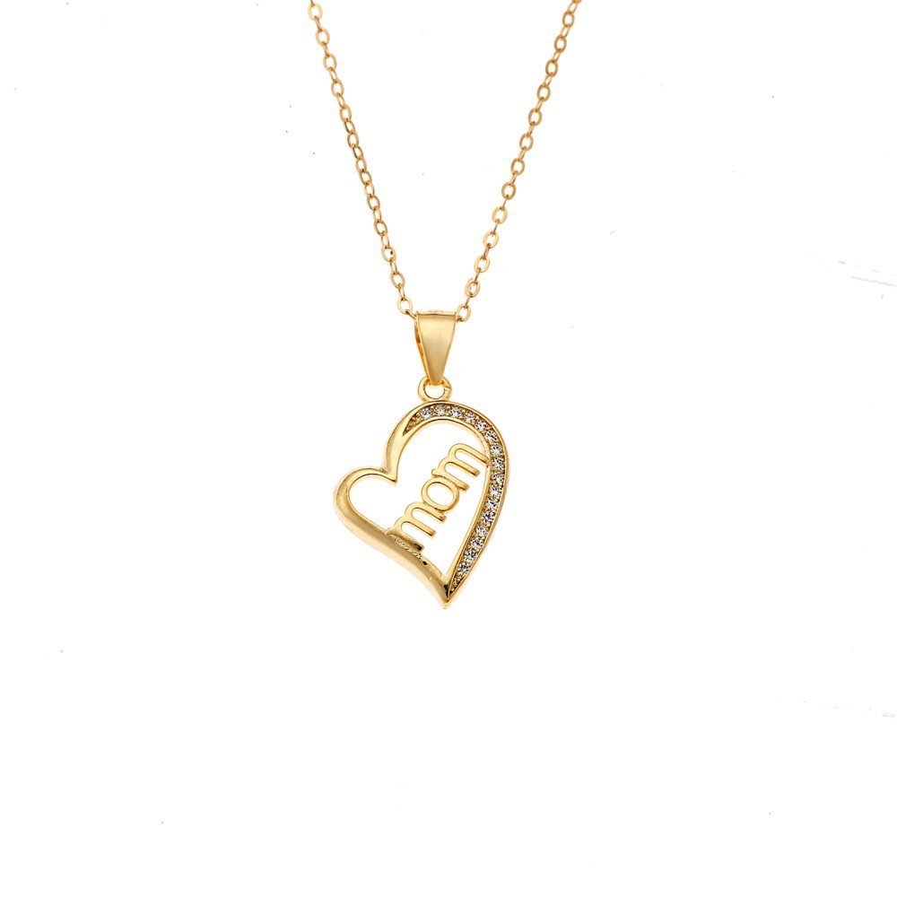 Κολιέ SENZA Gold Plated Ασήμι 925 Καρδιά Mom - SSR4444GD