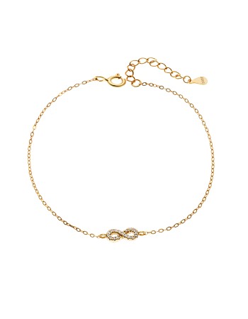 Βραχιόλι SENZA Άπειρο Gold Plated Ασήμι 925 Double Face Τurquoise - SSR4449GTQ