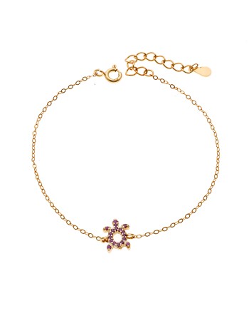 Βραχιόλι SENZA Χελώνα Gold Plated Ασήμι 925 Double Face Fouchsia - SSR4450GFU