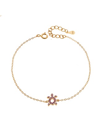 Βραχιόλι SENZA Χελώνα Gold Plated Ασήμι 925 Double Face Pink - SSR4450GPK