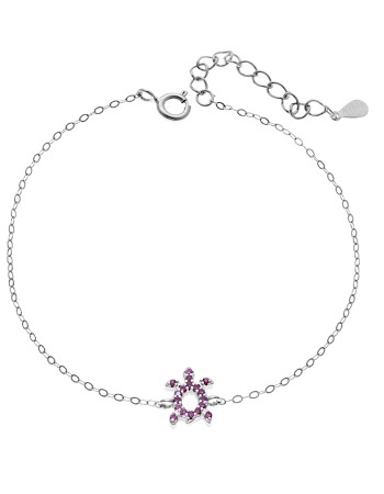 Βραχιόλι SENZA Χελώνα Rhodium Plated Ασήμι 925 Double Face Fouchsia - SSR4450SFU