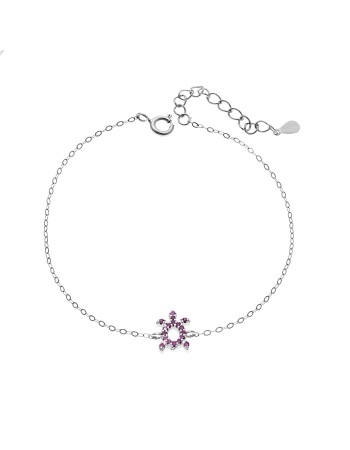 Βραχιόλι SENZA Χελώνα Rhodium Plated Ασήμι 925 Double Face Fouchsia - SSR4450SFU