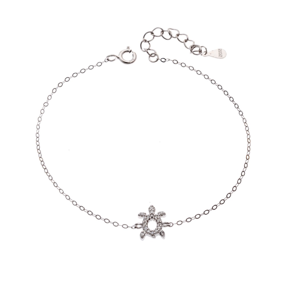 Βραχιόλι SENZA Χελώνα Rhodium Plated Ασήμι 925 Double Face Fouchsia - SSR4450SFU