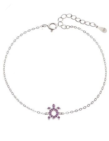 Βραχιόλι SENZA Χελώνα Rhodium Plated Ασήμι 925 Double Face Pink - SSR4450SPK