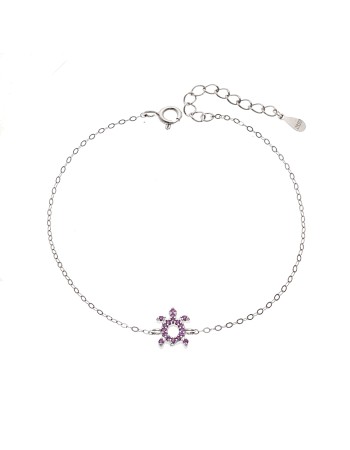 Βραχιόλι SENZA Χελώνα Rhodium Plated Ασήμι 925 Double Face Pink - SSR4450SPK