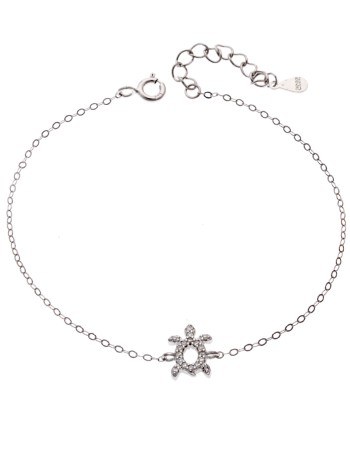 Βραχιόλι SENZA Χελώνα Rhodium Plated Ασήμι 925 Double Face Pink - SSR4450SPK