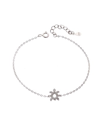 Βραχιόλι SENZA Χελώνα Rhodium Plated Ασήμι 925 Double Face Turquoise - SSR4450STQ