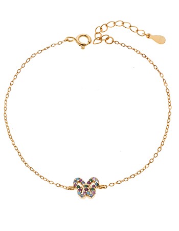 Βραχιόλι SENZA Πεταλούδα Gold Plated Ασήμι 925 Double Face Rainbow - SSR4451GMU